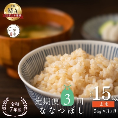 【定期便全3回】◇令和7年産◇余市産 ななつぼし(玄米) 5kg×3回_Y067-0328