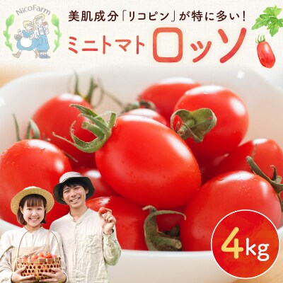 【先行受付7月】 Nicoロッソ 4kg ヘタなしミニトマト 甘くて果肉たっぷり_Y124-0026