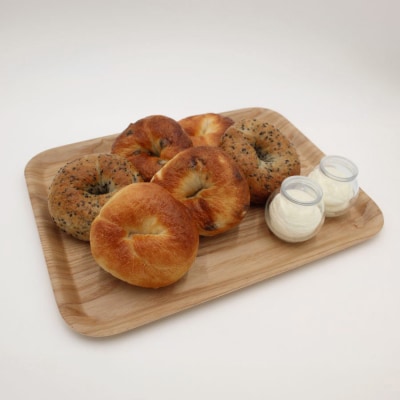 北海道産小麦使用!ベーグル3種×2個&ふわふわホイップバター50g×2個セット_Y095-0011