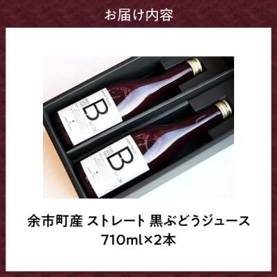 【無添加・無濾過】余市町産 100%ストレート 黒ぶどうジュース 2本セット_Y055-0107