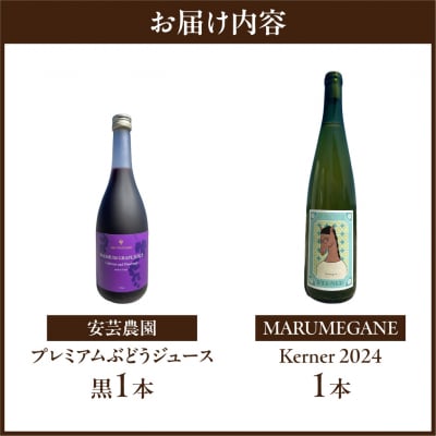 MARUMEGANEのワインと安芸農園のプレミアムぶどうジュース黒のセット_Y149-0010