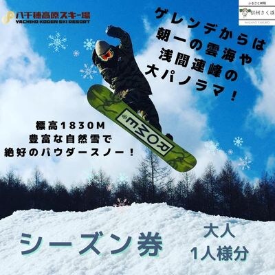 八千穂高原スキー場　シーズン券　大人1名様〔AD-10〕
