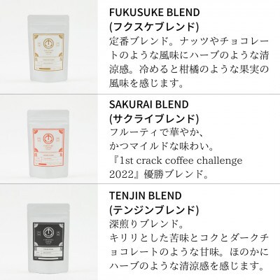 【2024年3月中旬発送】【焙煎日本一'22】スペシャルティコーヒー粉ギフト 100g×3種