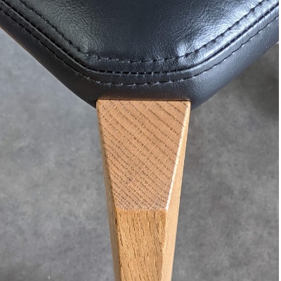木製スツール　木部ブラウン×座面フェイクレザーブラウン