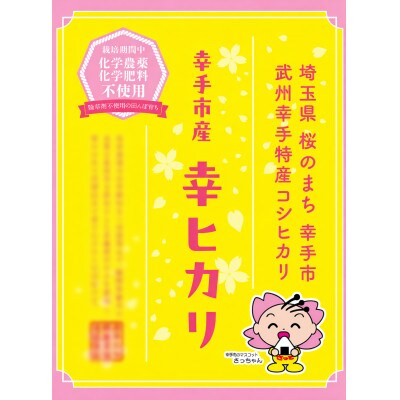 【幸ヒカリ】栽培期間中農薬・化学肥料不使用　埼玉県幸手市産コシヒカリ玄米10kg