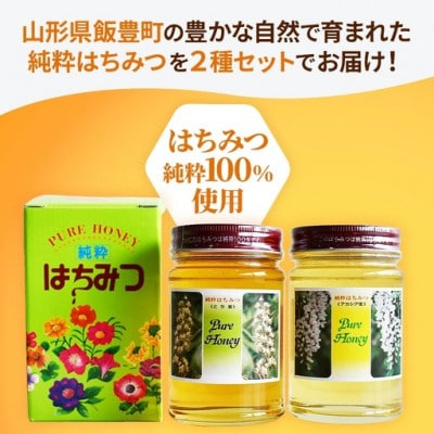やまがた　飯豊町の純粋はちみつセット
