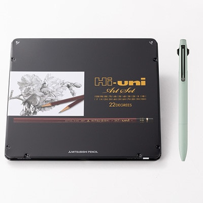 【飯豊町・川西町共通返礼品】JETSTREAM3色 スモーキーグリーン/Hi uni アートセット