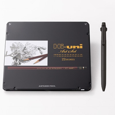 【飯豊町・川西町共通返礼品】JETSTREAM3色 ブラック/Hi uni アートセット