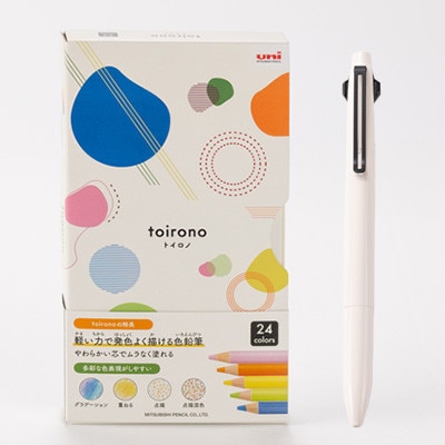 【飯豊町・川西町共通返礼品】JETSTREAM3色 ベージュ/色鉛筆 24色 トイロノ