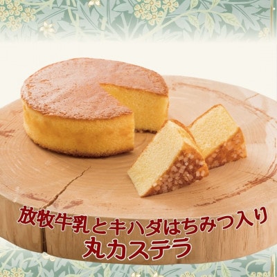 大自然がぎっしり　眺山放牧酪農牛乳と薬木きはだの蜂蜜入りの丸かすてら
