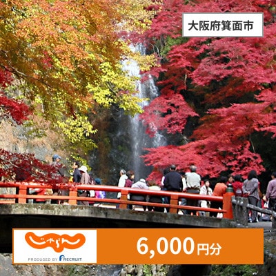 【じゃらんふるさと納税クーポン】 大阪府箕面市でつかえる6,000円 クーポン
