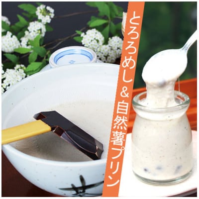 三重県菰野町:自然薯料理専門店　茶茶の「とろろめしキット4食+自然薯プリン4個セット」冷凍