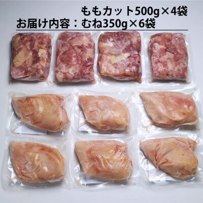阿波彩どり もも肉角切 2kg+むね肉 2.1kg セット 