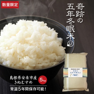 【数量限定】長く美味しい『きぬむすめ』(冬眠米)(無洗米)5kg