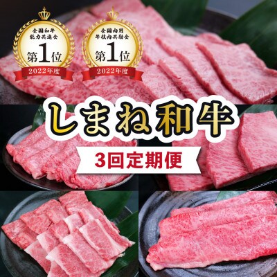 【毎月定期便】美味しいしまね和牛を毎月楽しむ (肩ロース/カルビ/モモ)黒毛和牛(安来市)全3回