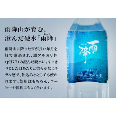 丹沢大山　雨降///仕込み水　硬水　ミネラルウォーター　500ml×24本セット 1箱