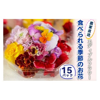 農家直送!加藤さんちのエディブルフラワー 15パック (1パックあたり季節のお花15輪から30輪)