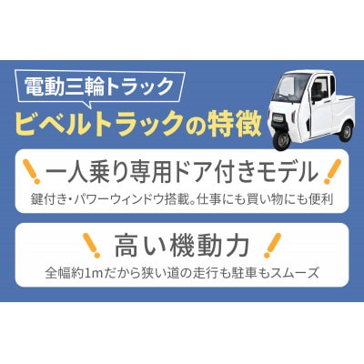 電動トゥクトゥク《VIVEL》TRUCK 1人乗り ホワイト