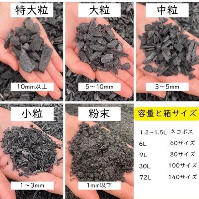 竹炭　特大粒　72L『土壌改良、園芸、消臭、調湿効果、菌ちゃん農法』伊勢原市・梅鉢TMC