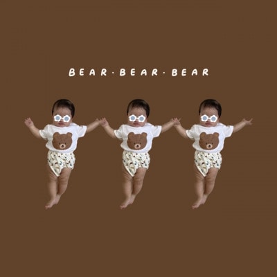 〔tulip bear(チューリップベア)〕おおきなくまのベビーTシャツ【80サイズ】
