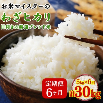 【毎月定期便】ブレンド米「わざヒカリ」5kg 五つ星お米マイスターブレンド全6回