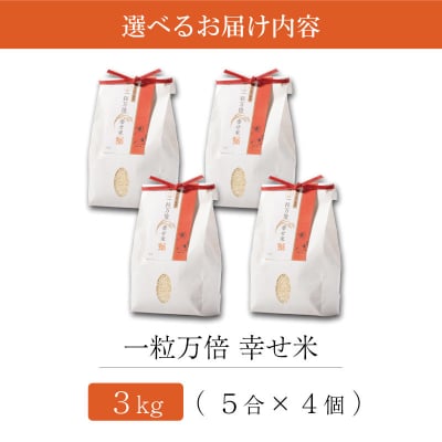 一粒万倍 幸せ米 コシヒカリ 5合×4個