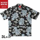 【マンゴハウスのかりゆしウェア】メンズ　3Lサイズ　ブラック　おきなわサマースノー　251171