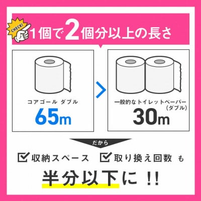 CORE GOAL トイレットペーパー ダブル 65m 6R×3袋 18ロール 2倍巻 日用品
