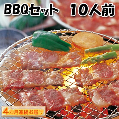 【4カ月連続】肉祭り開催!BBQセット　～焼肉10種　10人前コース～[No.5217-0105]