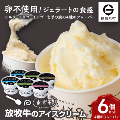 北海道 お菓子 スイーツ 放牧牛 アイスクリーム 4種6個 【池田牧場】
