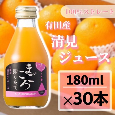 【まごころ搾りたて】清見　100%ジュース　180ml　30本