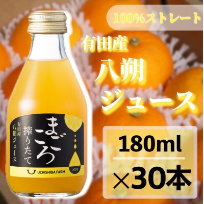 【まごころ搾りたて】八朔　100%ジュース　180ml　30本