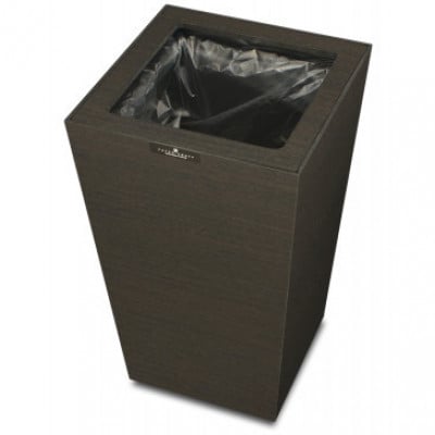 バスク ダストボックス スクエア 7L ブラック ソファの横に置きたい木目調くず入れ