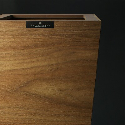 バスク ダストボックス スクエア 7L ブラック ソファの横に置きたい木目調くず入れ