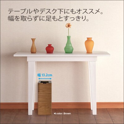 バスク ダストボックス スリム 8.5L ブラック 幅を取らないスリムな木目調くず入れ