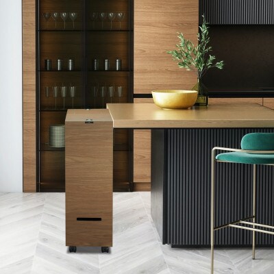 バスク グランデペール 2段 ブラウン アイランド型キッチンに美しくフィットする木目調くず入れ