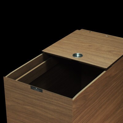 バスク グランデペール 2段 ブラウン アイランド型キッチンに美しくフィットする木目調くず入れ