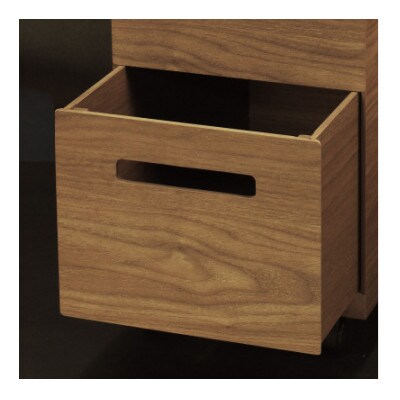 バスク グランデペール 2段 ブラウン アイランド型キッチンに美しくフィットする木目調くず入れ