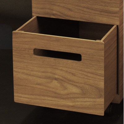 バスク グランデペール 2段 ブラック アイランド型キッチンに美しくフィットする木目調くず入れ