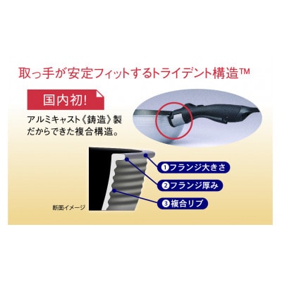 取っ手の取れるフライパン　キャストバリウス　IH対応　3点セット