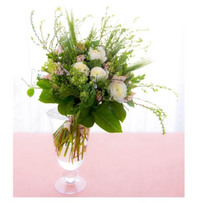 季節の花束と花瓶のセットMサイズ