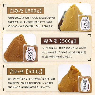 【味噌 神奈川県 小田原市】いいちみそ500g 6種セット(計3kg)