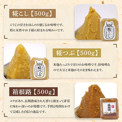 【味噌 神奈川県 小田原市】いいちみそ500g 6種セット(計3kg)