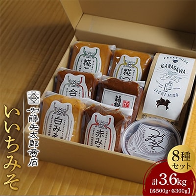 【味噌 神奈川県 小田原市】いいちみそ8種セット(計3.6kg)