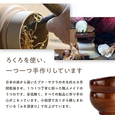 【ふるさと納税】漆めいぼく椀　中　2樹種セット 【 お椀 汁椀 木製 神奈川県 小田原市 】