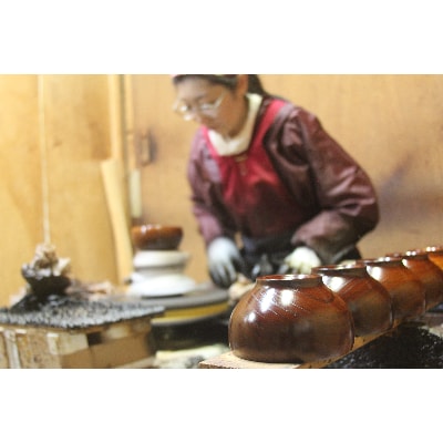 【ふるさと納税】漆めいぼく椀　中　2樹種セット 【 お椀 汁椀 木製 神奈川県 小田原市 】