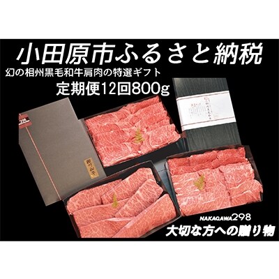 2022年12月発送開始『定期便』相州黒毛和牛800g　全12回