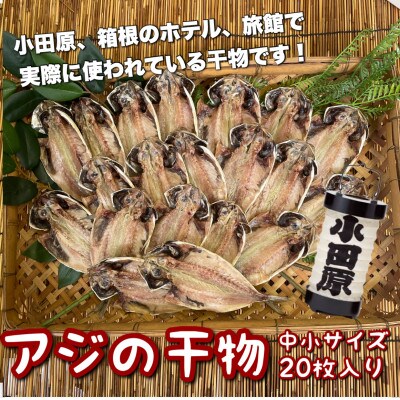鯵の干物 中小サイズ20枚セット 小田原、箱根のホテル、旅館で使われています【神奈川県小田原市早川】