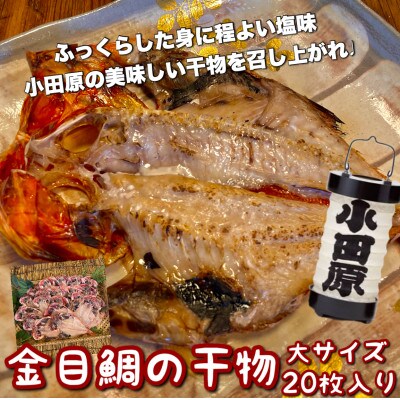 金目鯛の干物 大20枚 大きいサイズで夕食にピッタリ、ホクホクの身が美味しい【神奈川県小田原市早川】