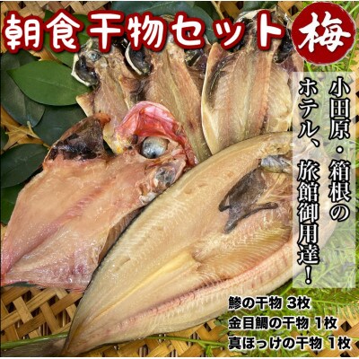 朝食干物セット【梅】小田原、箱根のホテル、旅館で実際に使用されている干物です【神奈川県小田原市早川】